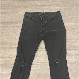 Abercrombie & Fitch Black Distressed Skinny Jeans